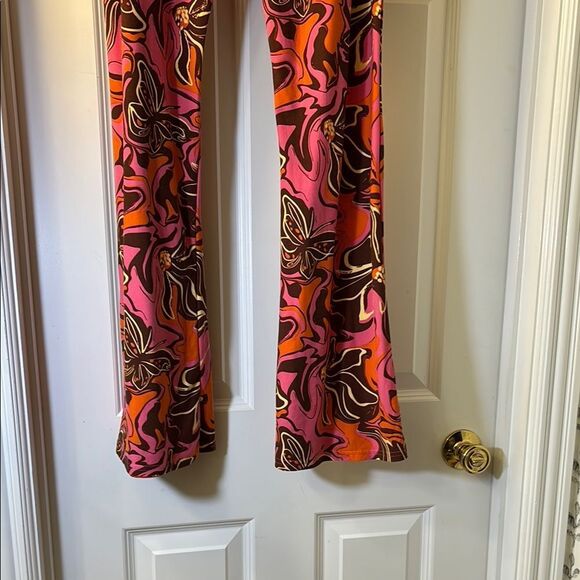 No Boundaries Pink and Orange Wide Leg Pants - Picture 2 of 7